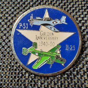 Rockwell Lapel Pin Golden Anniversary P31 B25 Aviation Collectible